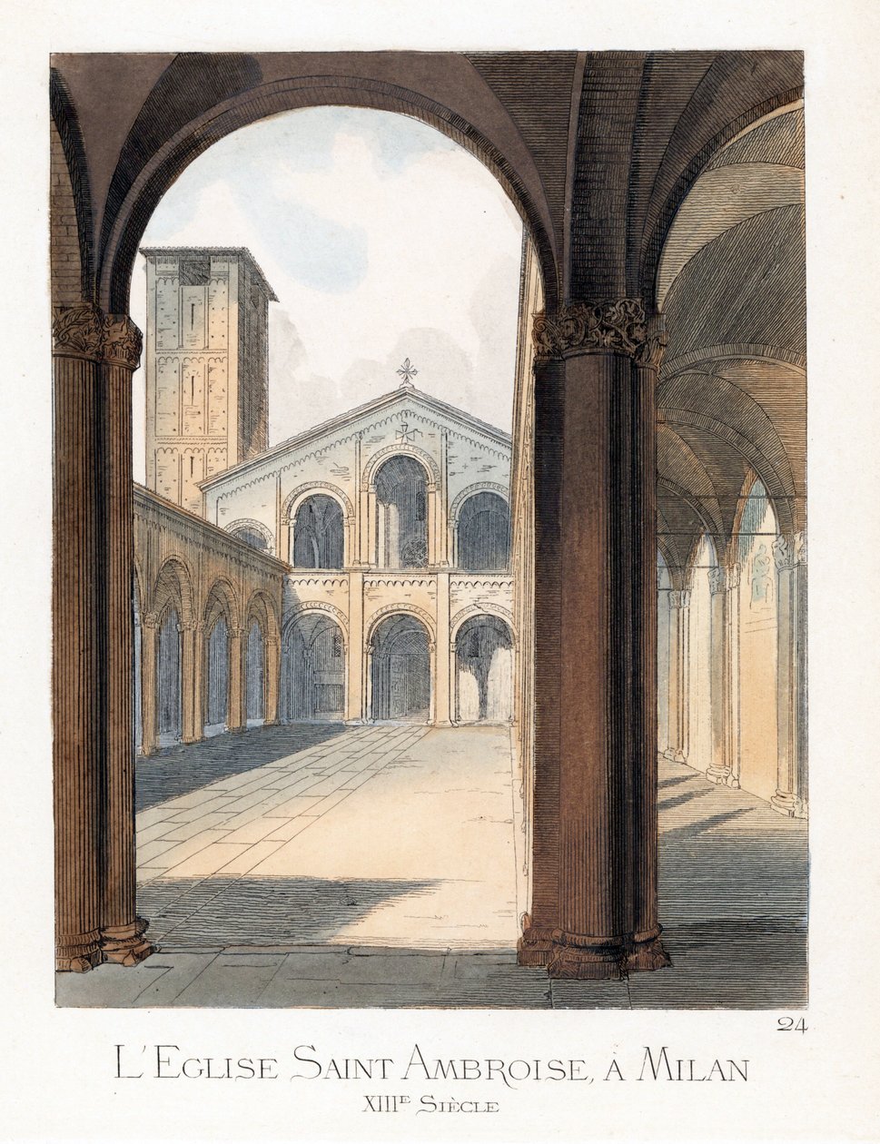 Pyhän Ambroisen basilikan piha Milanossa (Italia) - Sant