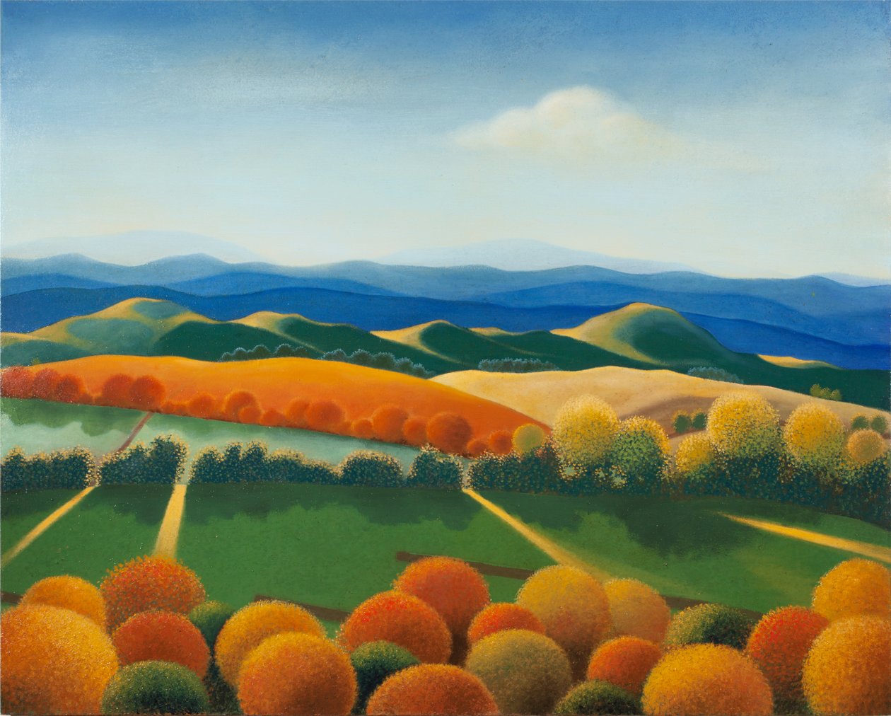 Paysage n°1, 2015 (öljy puupaneelille) tekijältä Paolo Perfranceschi