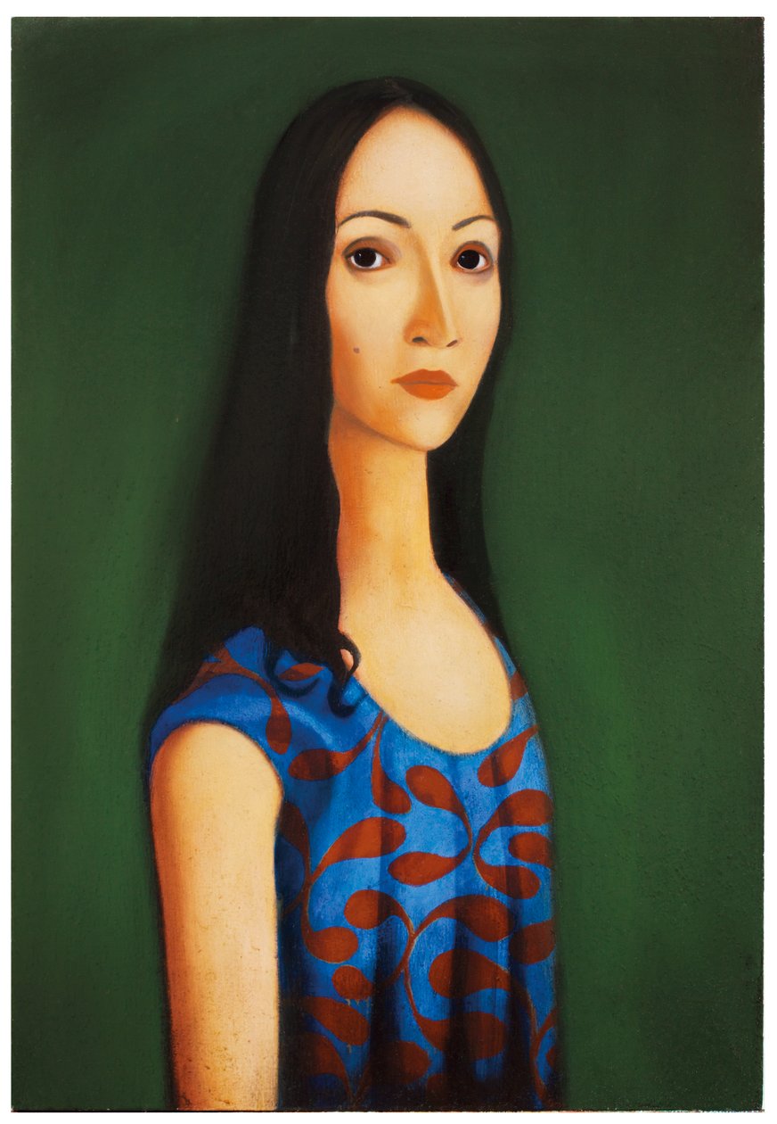 Sininen mekko, 2017 (öljy puupaneelille) tekijältä Paolo Perfranceschi