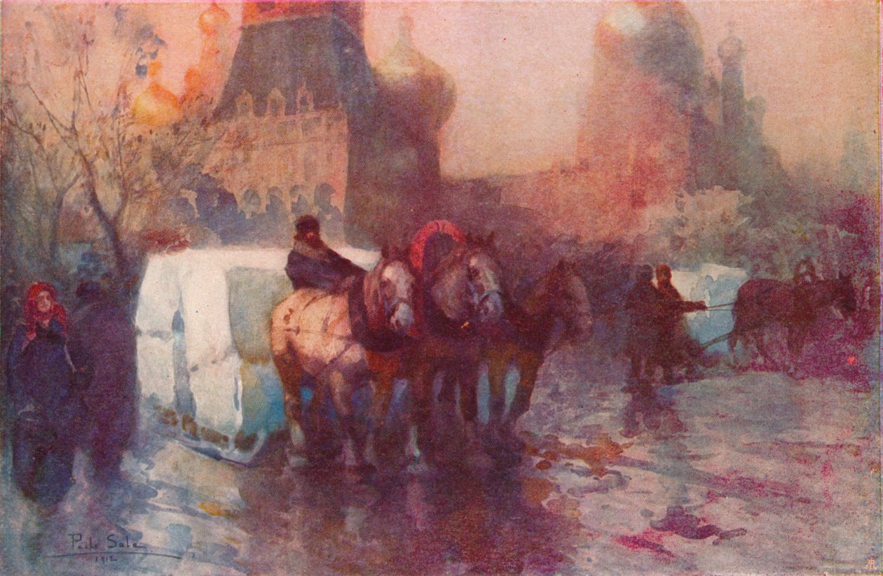 Jään kantaminen Moskovassa, 1800-luku tekijältä Paolo Sala