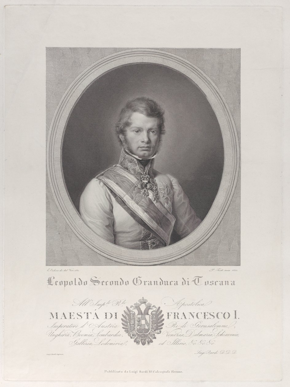 Soikea muotokuva Leopold II:sta, Toscanan suurherttuasta, 1833, 1833. tekijältä Paolo Toschi
