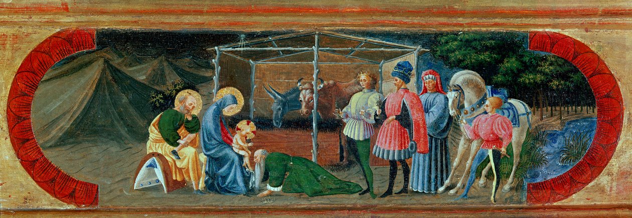 Maagien palvonta. Paolo di Dono dit Paolo Uccellon maalaus (1397-1475) tekijältä Paolo Uccello