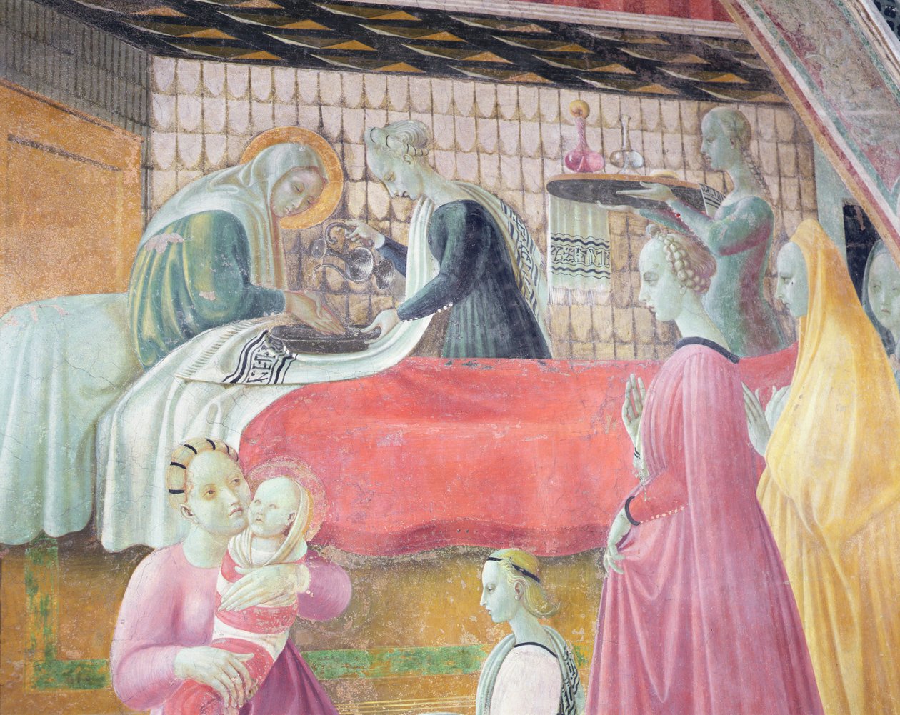 Neitsyen syntymä, Neitsyt taivaaseenastumisen kappelista, 1440 tekijältä Paolo Uccello