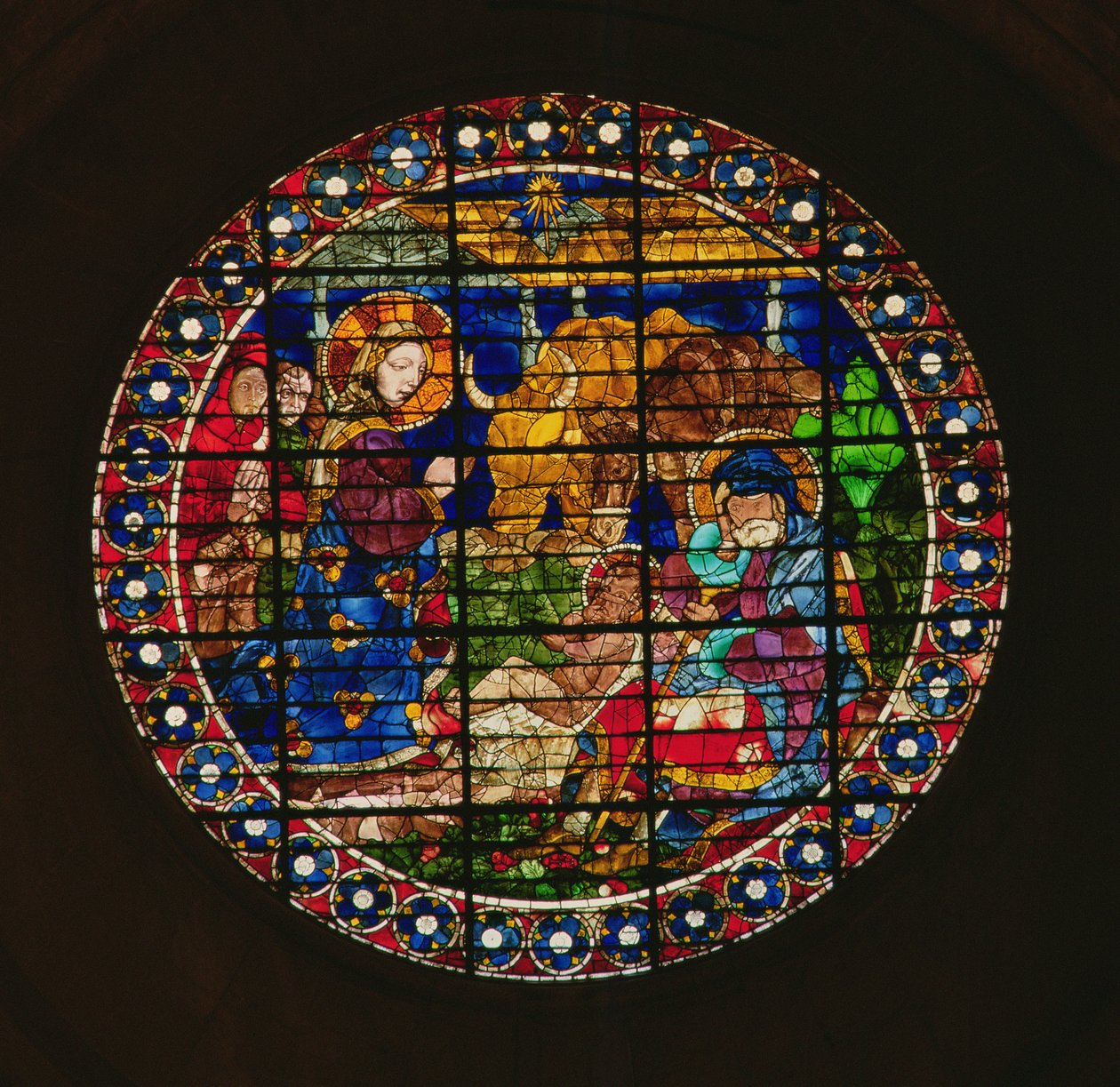 Oculus, joka kuvaa syntymää, 1443 tekijältä Paolo Uccello