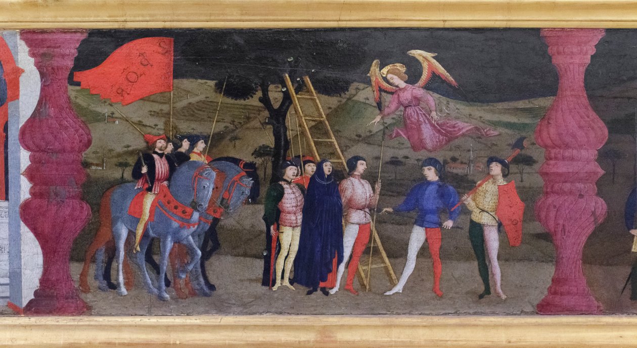 Predella of the profanation of the host, yksityiskohtaisesti tekijältä Paolo Uccello