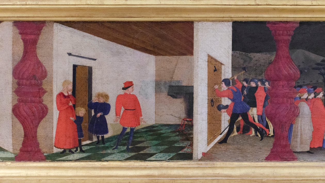 Predella of the profanation of the host, yksityiskohtaisesti tekijältä Paolo Uccello