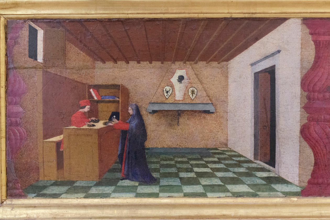 Predella of the profanation of the host, yksityiskohtaisesti tekijältä Paolo Uccello