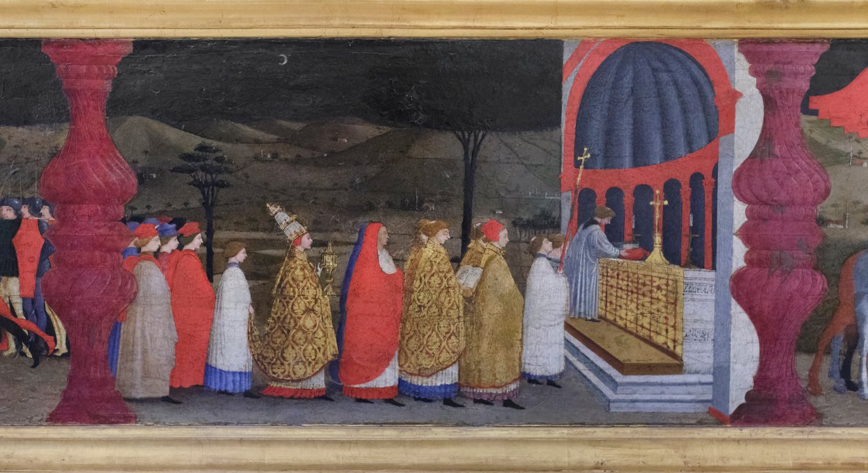 Predella of the profanation of the host, yksityiskohtaisesti tekijältä Paolo Uccello