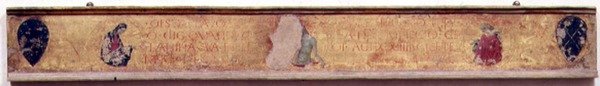 Predella, jossa Kristus nousee haudasta Madonnan ja Johanneksen välissä. tekijältä Paolo Uccello