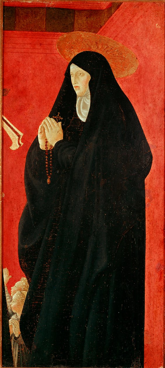 Sainte Monaca (Monique?) Yksityiskohta. Detrempe puulla, Paolo Uccello (Paolo di Dono) (1397-1475) 1440-1445 Mitat 79x35 cm Firenze, Contini Bonacossi Collection tekijältä Paolo Uccello