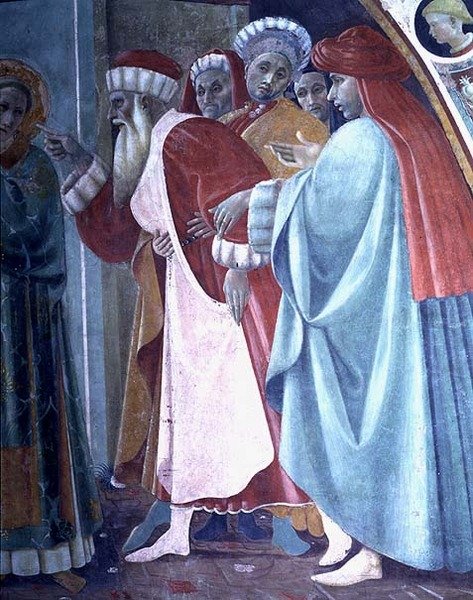 Pyhän Stefanoksen kiista, yksityiskohta Pyhän saarnaamisesta, Cappella dell"Assuntasta tekijältä Paolo Uccello