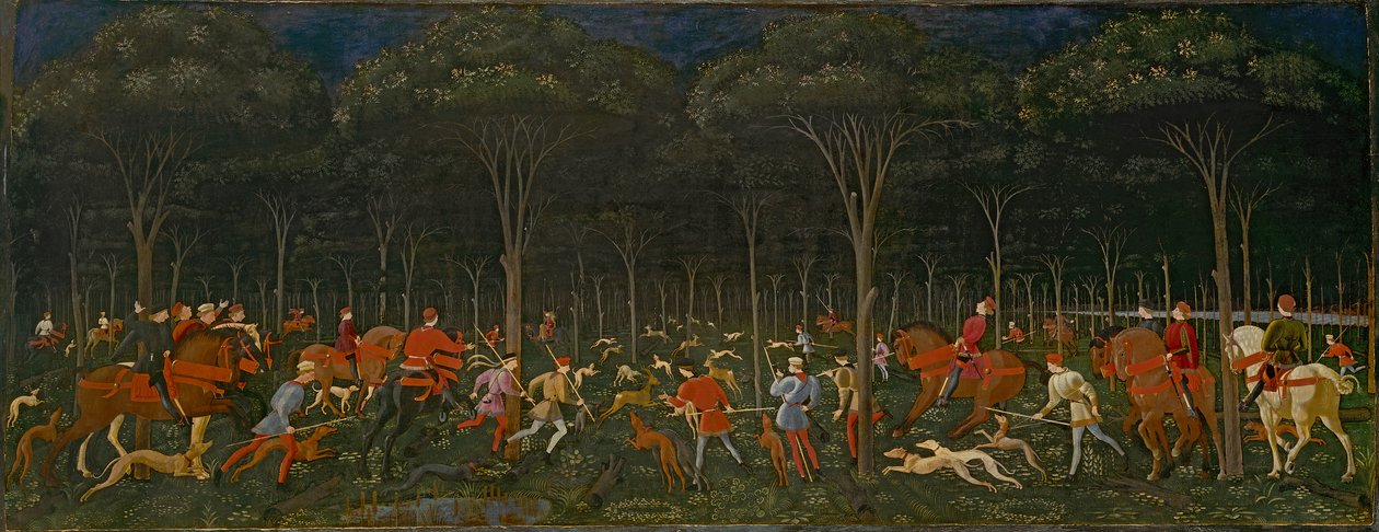 Metsästys, n. 1465-1470 tekijältä Paolo Uccello