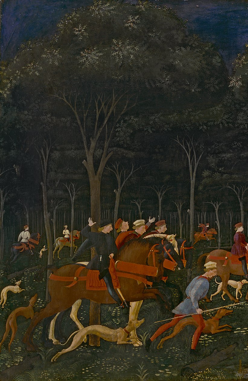 Metsästys metsässä, n.1465-70 tekijältä Paolo Uccello
