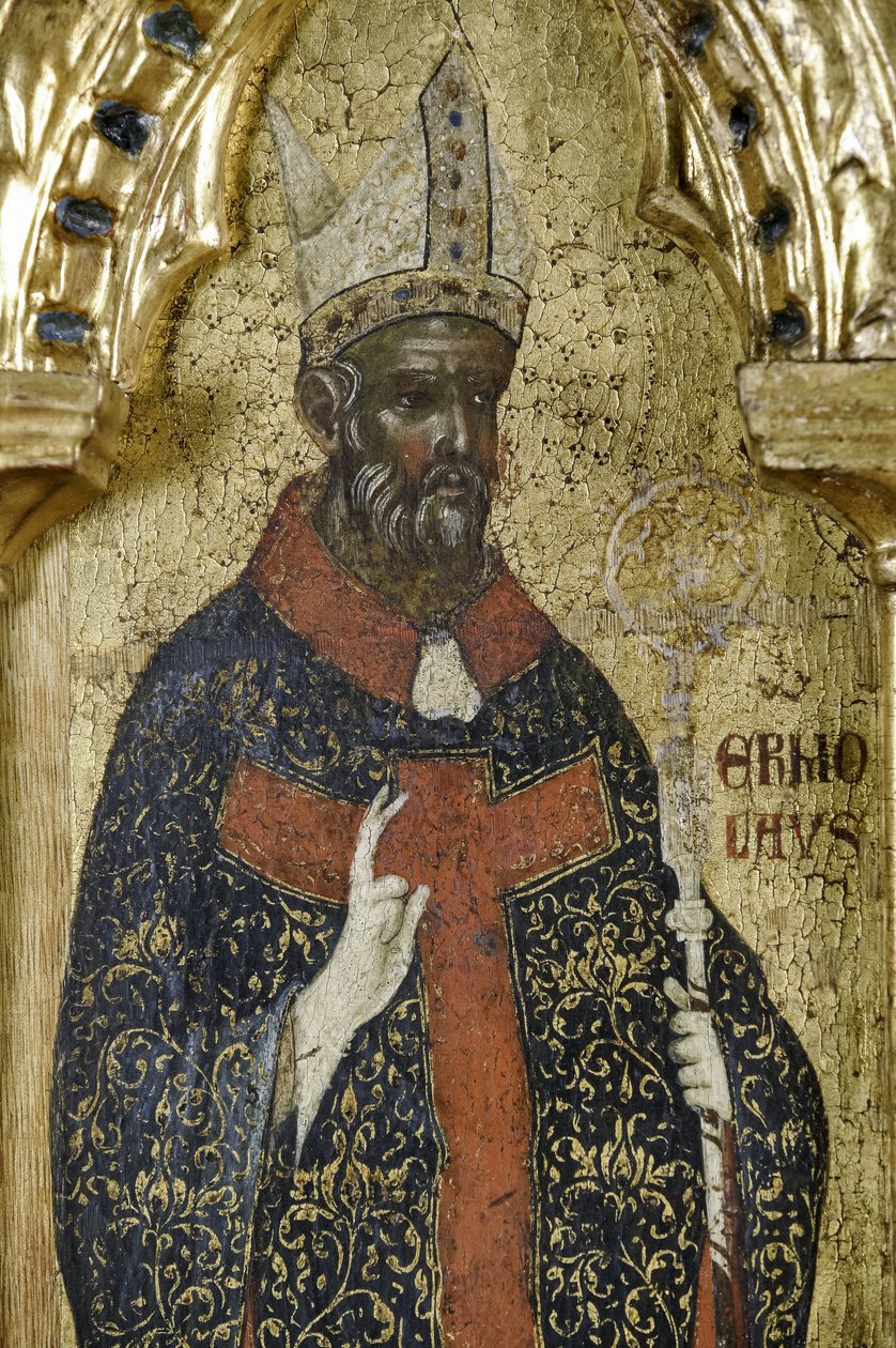 Pyhä Hermolaus, yksityiskohta vuodesta 1630100 Polyptyykki ristiinnaulitsemisesta pyhien kanssa tekijältä Paolo Veneziano