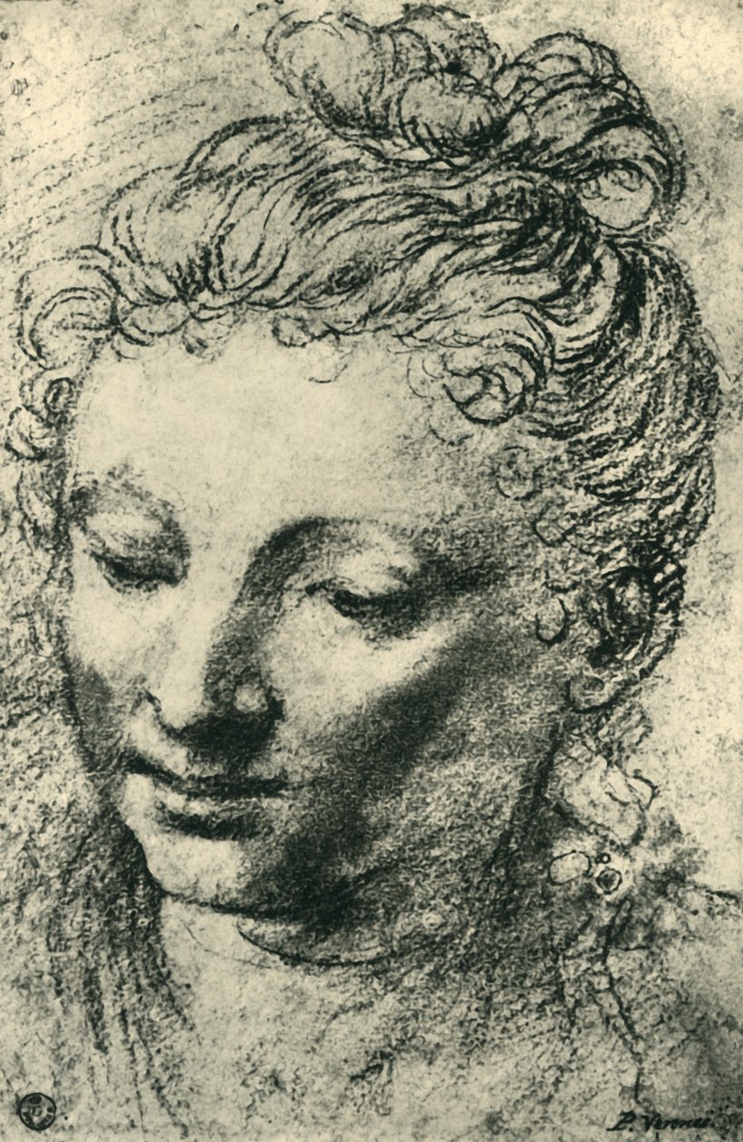 Alas katsovan naisen pää, 1500-luvun puoliväli, 1943. tekijältä Paolo Veronese