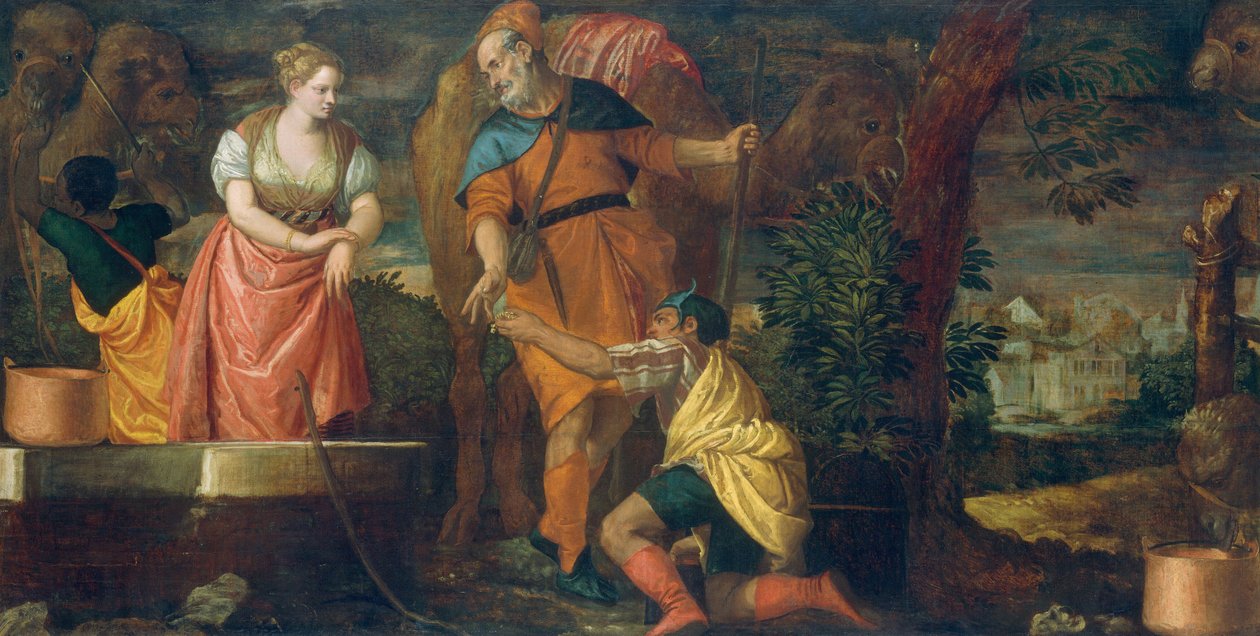 Rebecca kaivolla, c. 15821588 tekijältä Paolo Veronese
