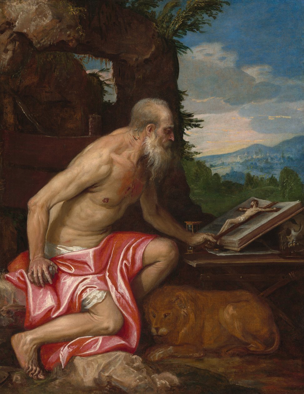Pyhä Hieronymus erämaassa, n. 15751585. tekijältä Paolo Veronese