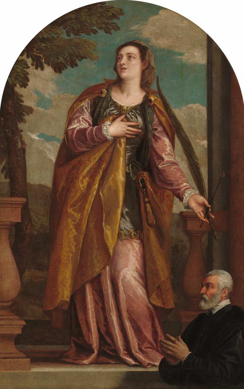 Saint Lucy ja lahjoittaja, n. 15851595 tekijältä Paolo Veronese
