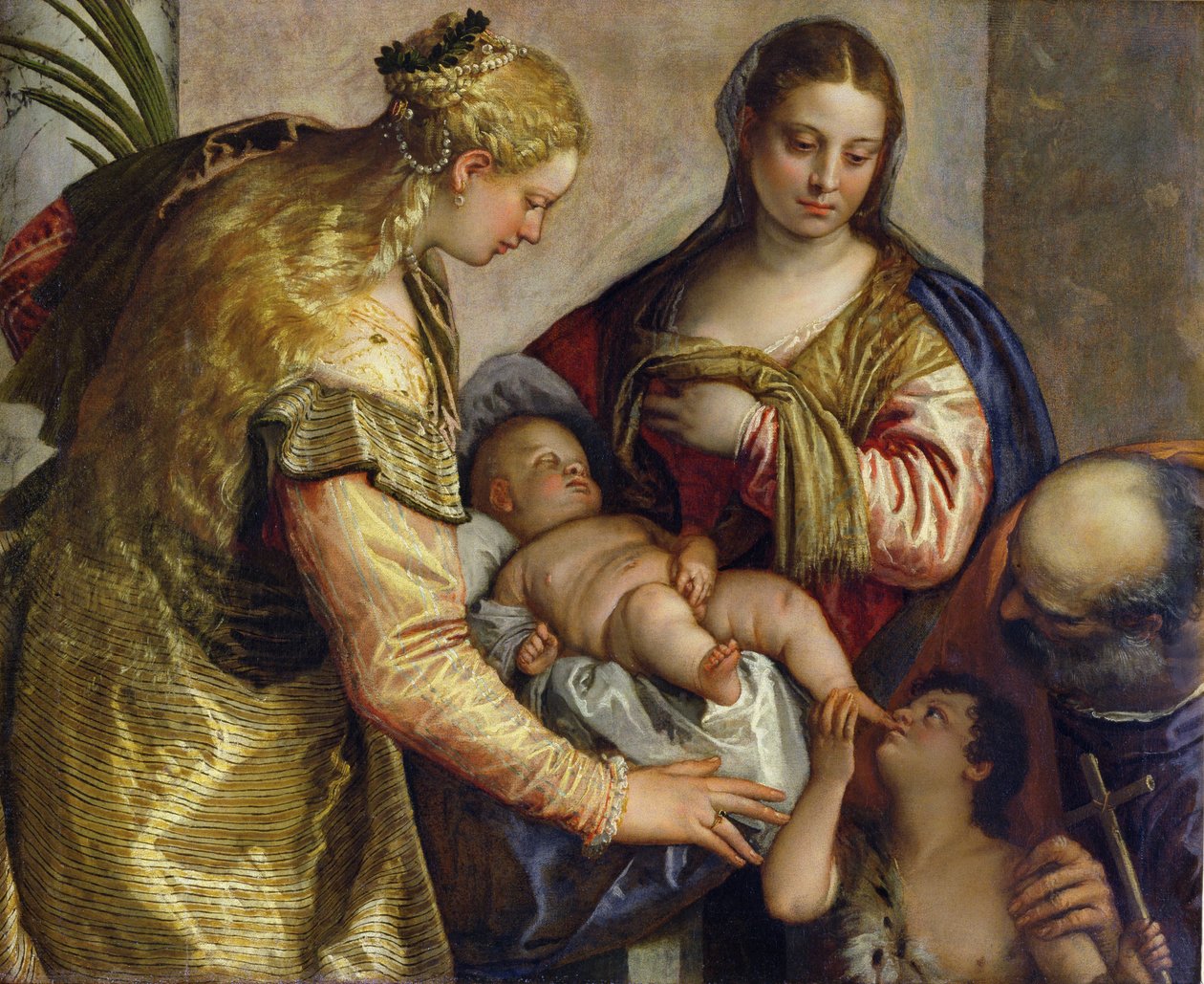 Pyhä perhe Pyhän Barbaran kanssa, noin 1550 tekijältä Paolo Veronese