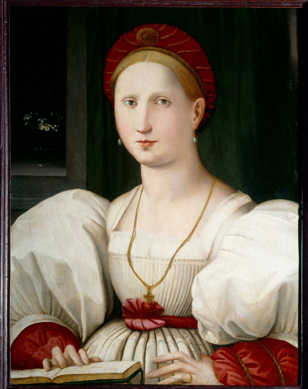 Paolo Zacchian (noin 1519-1561) maalaus naisesta (ec.ital.) 1500-luvun su. 0,73x0,55 m Lille Musee des Beaux Arts tekijältä Paolo Zacchia