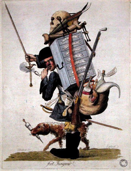 Sotilasapteekki, 1700-luvun loppu (värillinen kaiverrus) tekijältä Paolo da Siena