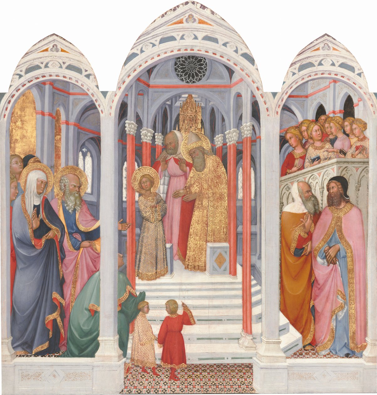 Neitsyen esitys temppelissä, 1398-1399. tekijältä Paolo di Giovanni Fei
