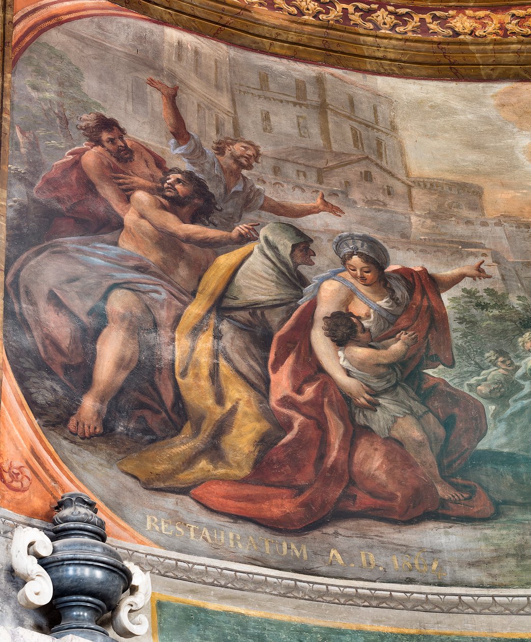 Paolo de Matteisin freskot vuodelta 1714 holvissa ja rummussa, jotka kuvaavat pyhimyksen elämää, San Cataldon kappeli katedraalissa, Taranto, Italia (kuva). tekijältä Paolo di Matteis