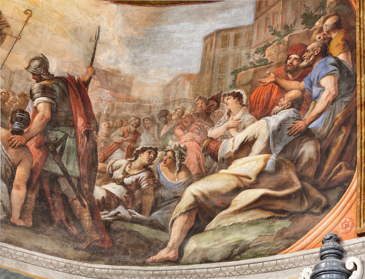 Paolo de Matteisin freskot vuodelta 1714 holvissa ja rummussa, jotka kuvaavat pyhimyksen elämää, San Cataldon kappeli katedraalissa, Taranto, Italia (kuva). tekijältä Paolo di Matteis