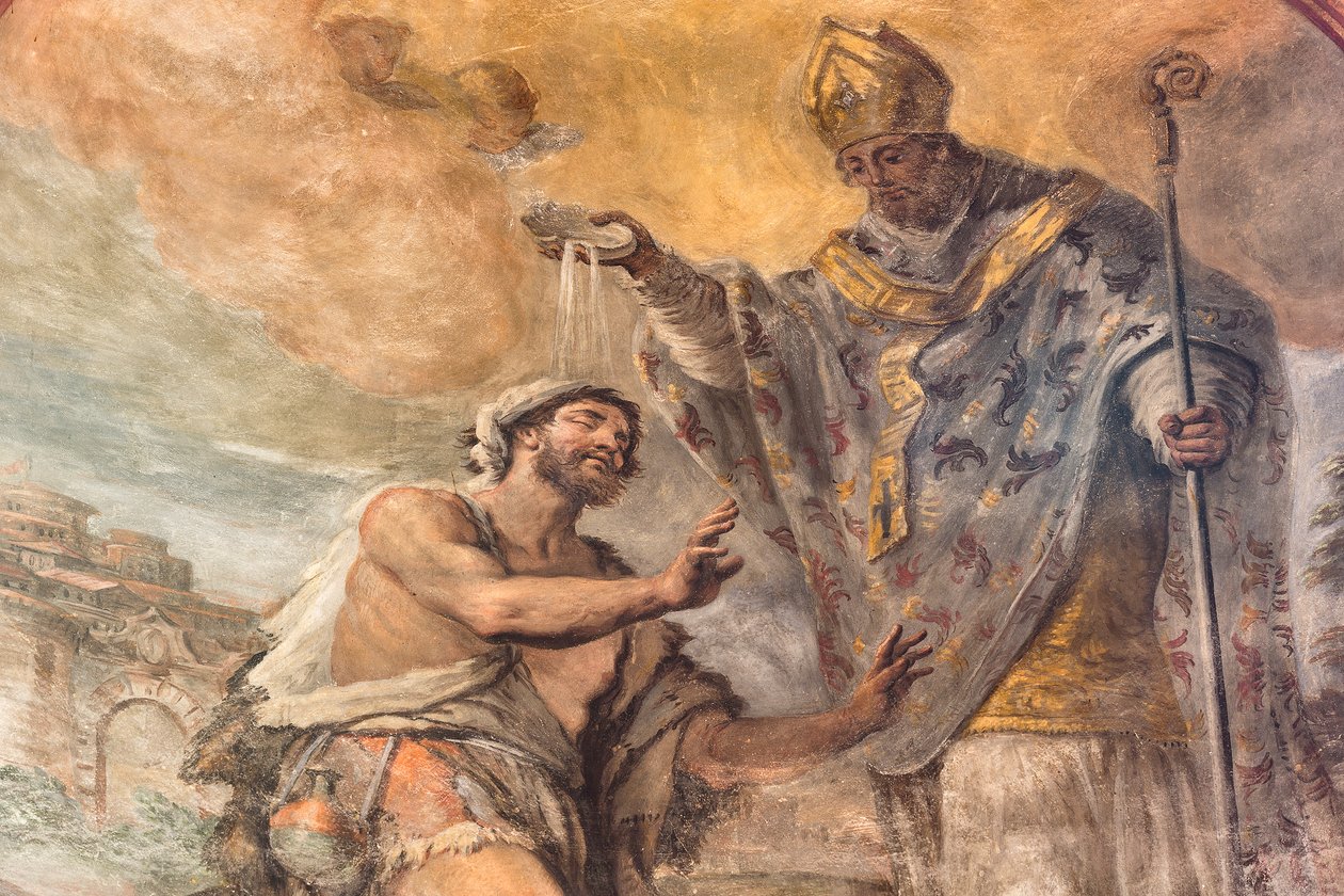 Freskot, jotka kuvaavat Saint Cataldon elämää. tekijältä Paolo di Matteis