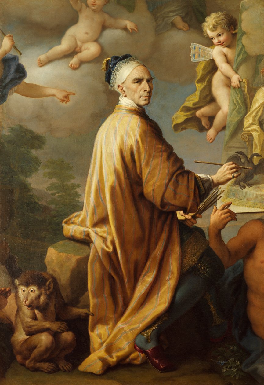 Omakuva Rastadtin rauhaa maalattaessa, Paolo de Matteis (1662-1728), öljy kankaalle tekijältä Paolo di Matteis