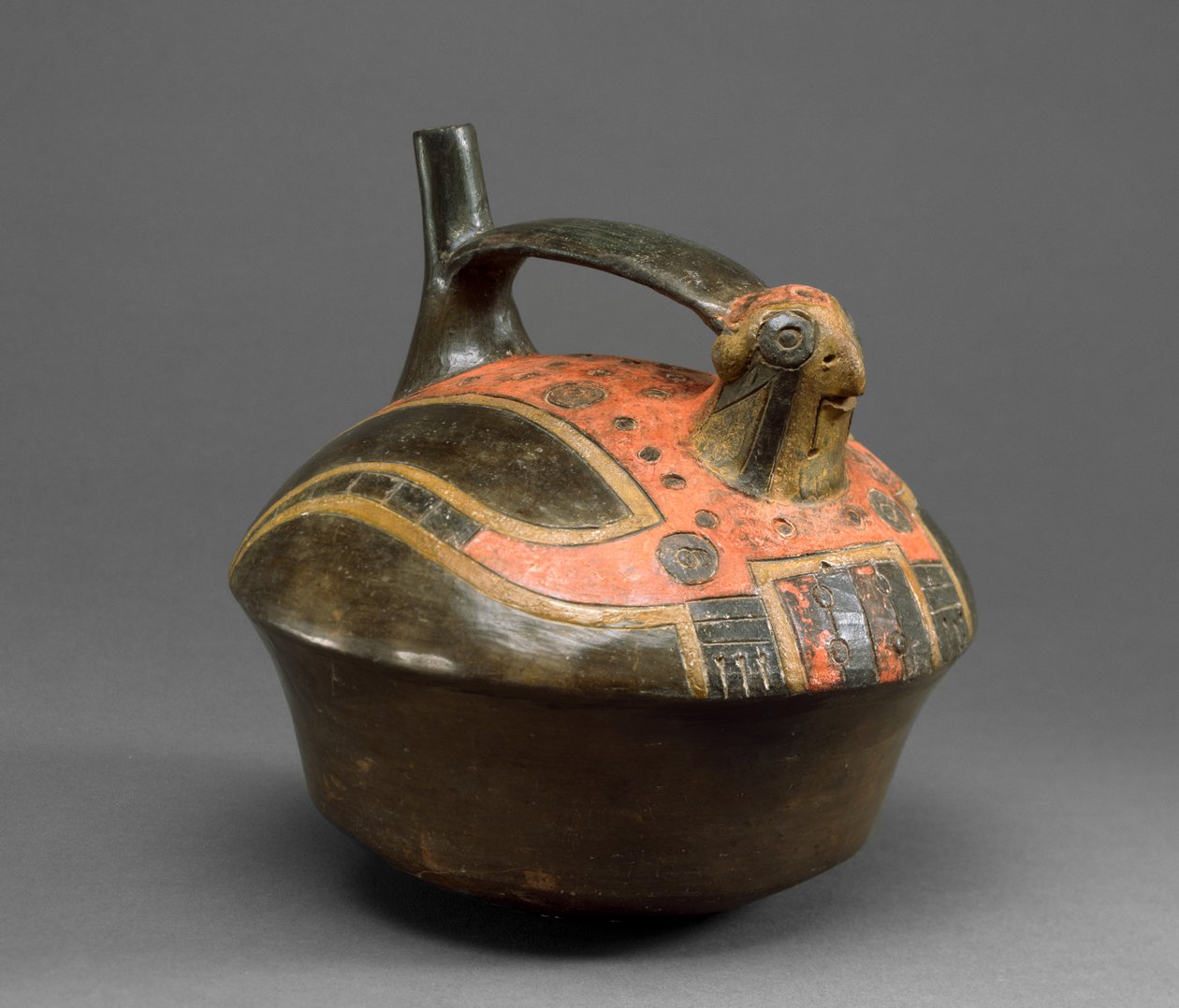 Falcon Vessel, Late Paracas, 300-200 eKr. (hartsimaalilla varustetut keramiikka) tekijältä Paracas Culture