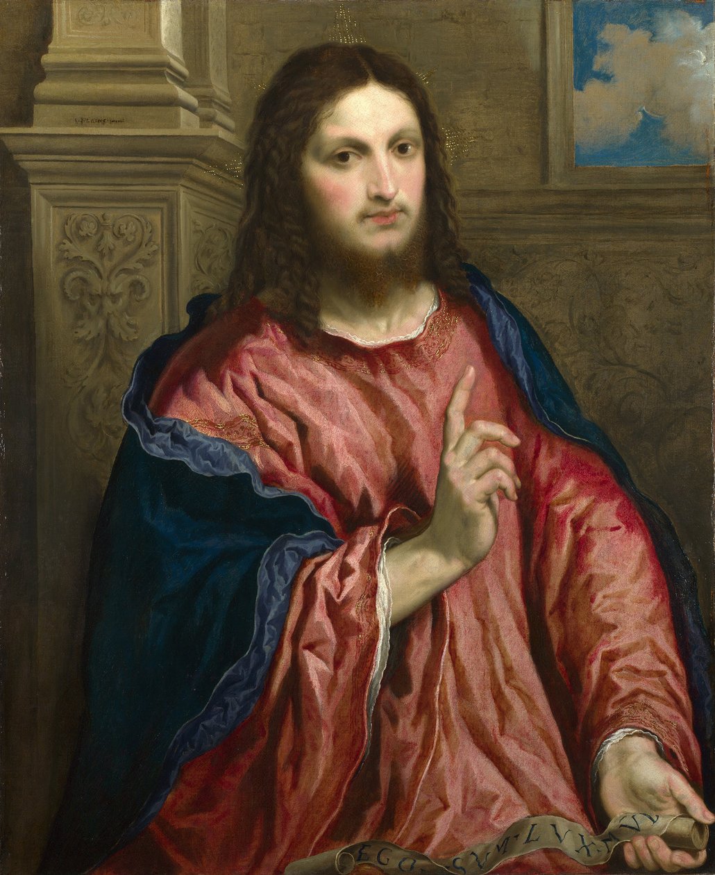 Kristus maailman valona, c. 1550 tekijältä Paris Bordone