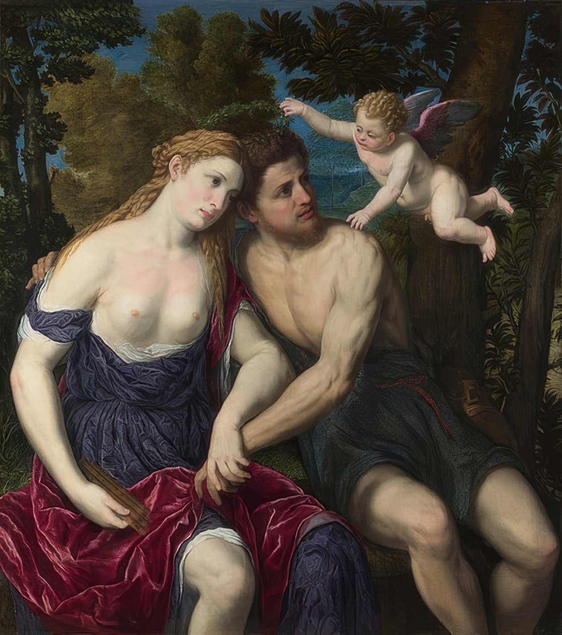 Rakastavaiset. 1555-60 tekijältä Paris Bordone