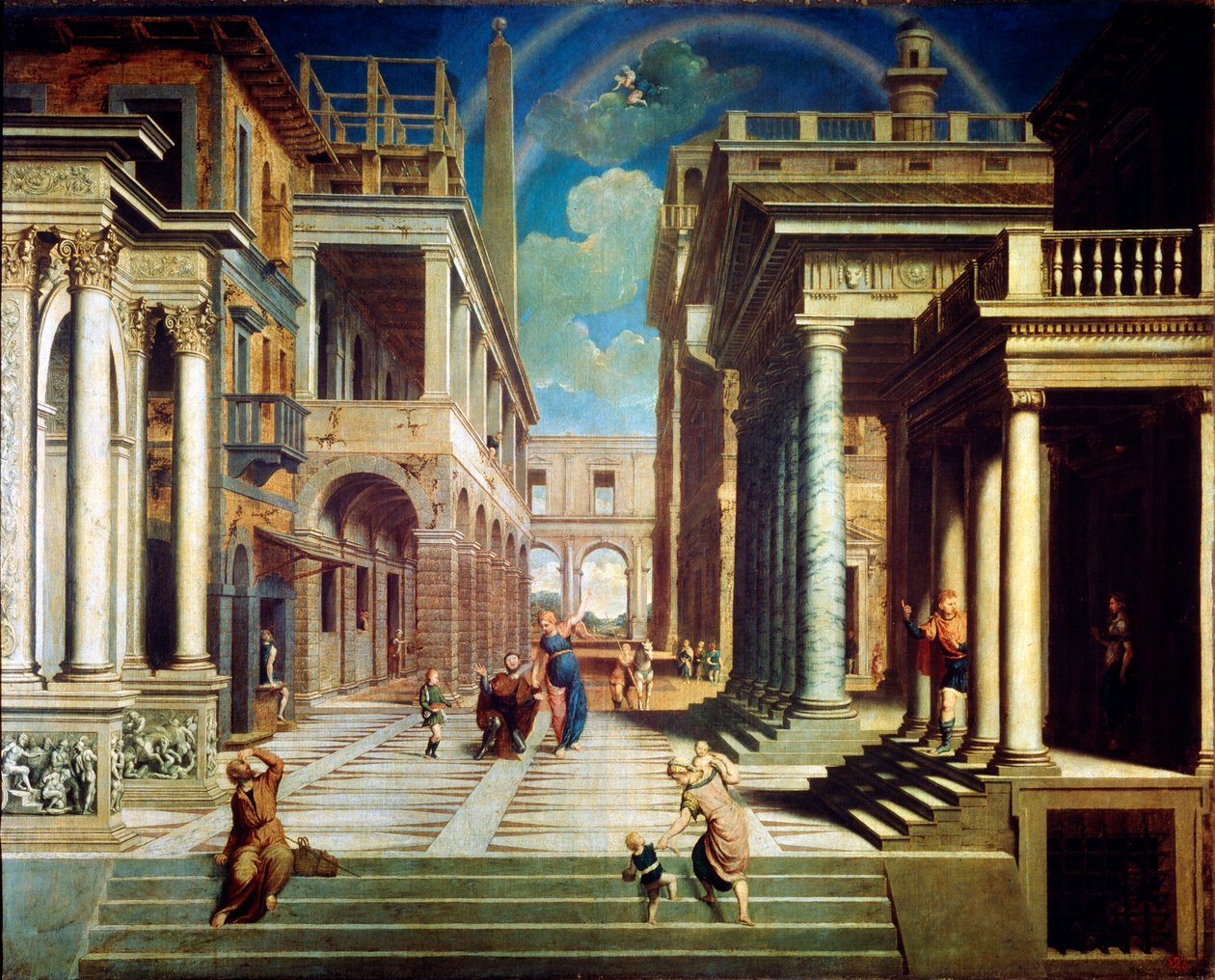 Sibylan ilmestys Caesar Augustukselle, 1535. tekijältä Paris Bordone
