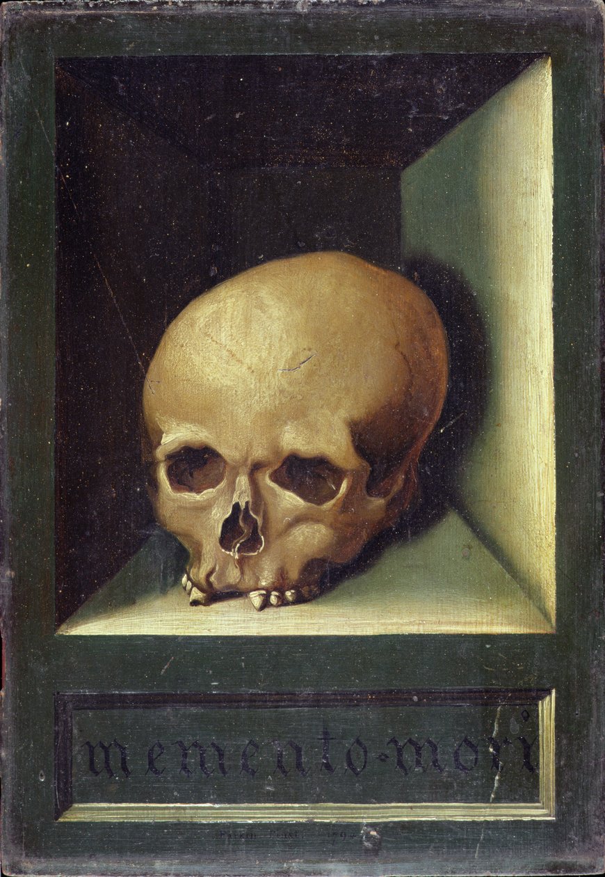 Memento Mori, noin 1794 (öljy tammipaneelille). tekijältä Parkin Parkin