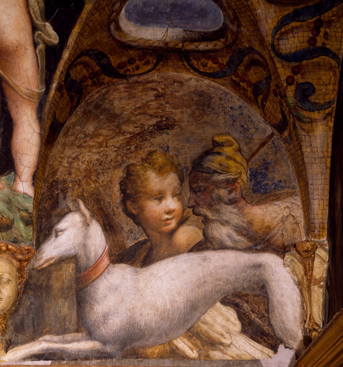 Koira ja metsästäjä Dianan myytistä ja Actaeonista tekijältä Parmigianino