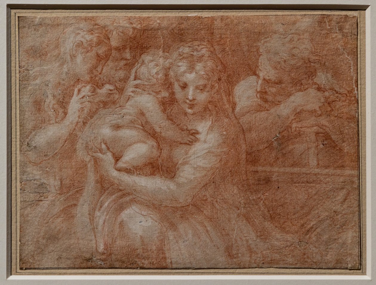 Pyhä perhe, jossa on kaksi pyhää tekijältä Parmigianino (1503 40)