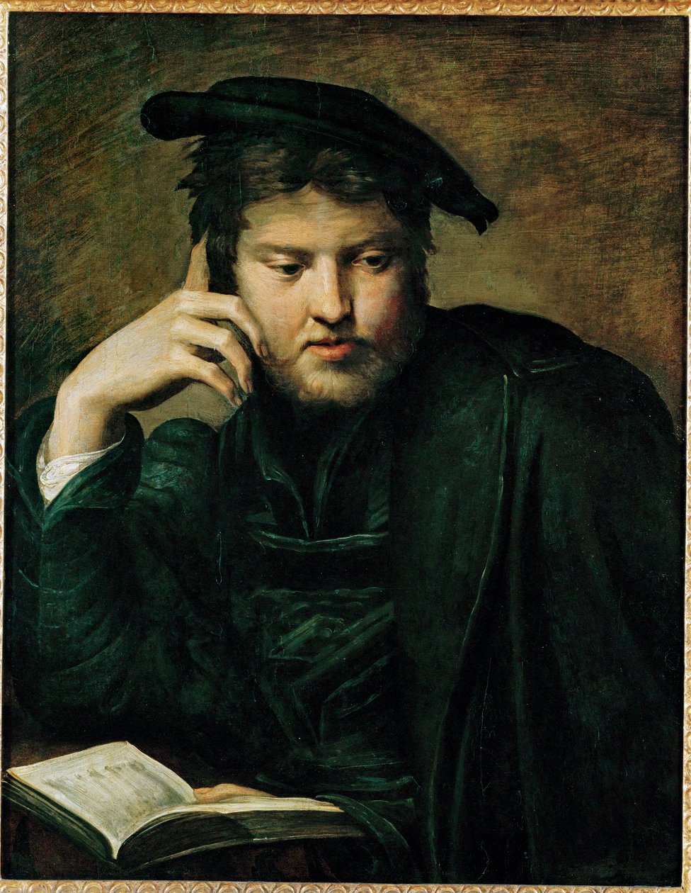 Mies kirjan kanssa, varhainen työ ... tekijältä Parmigianino (1503 40)