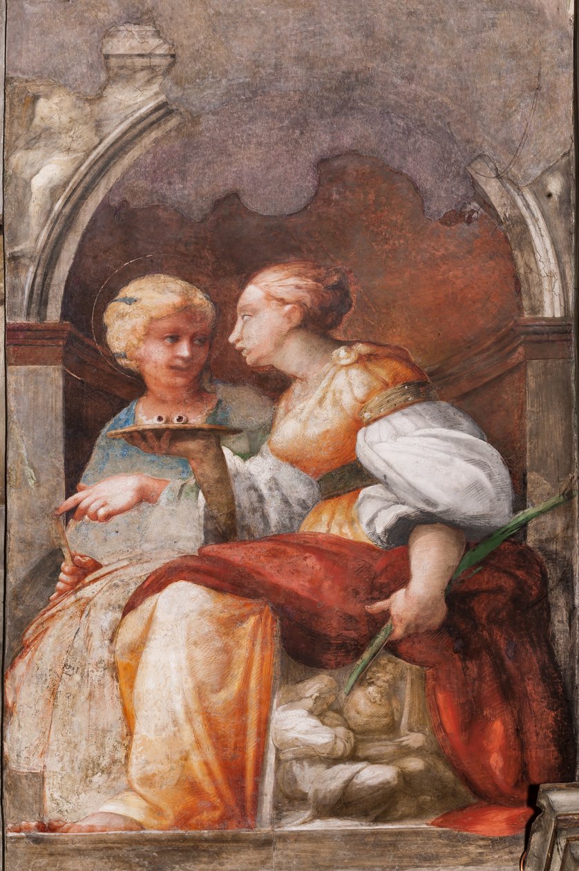 St Lucy ja St Apollonia, n. 1523 (fresko) tekijältä Parmigianino
