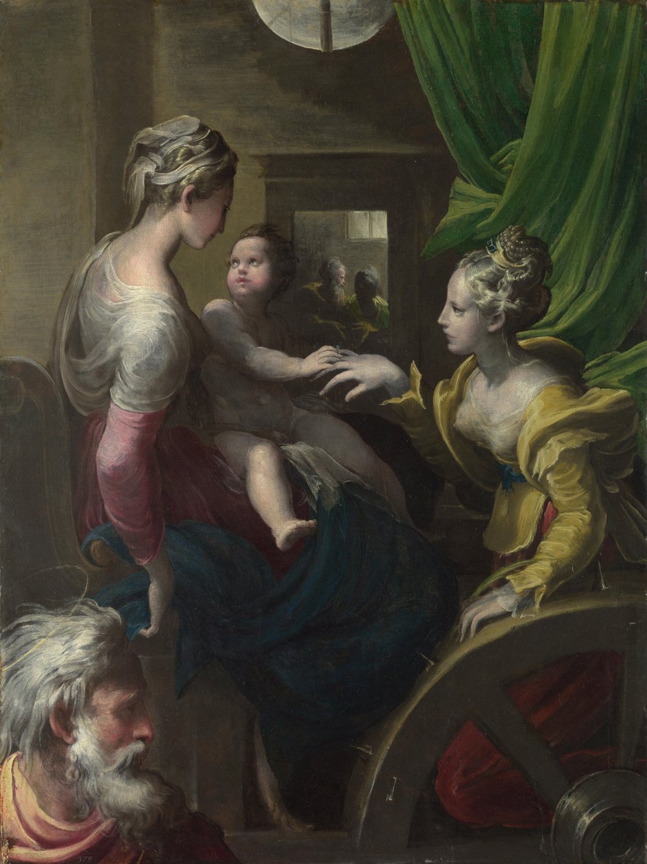 ""Sienalaisen Pyhän Katariinan mystinen häät"" Francesco Mazzola Il Parmigianino dit Le Parmesan (1503-1540) maalaus 1527-1531 Lontoon kansallisgalleria tekijältä Parmigianino