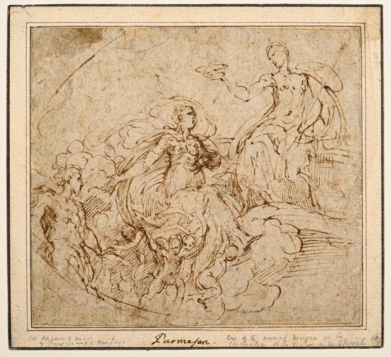Tutkimus Neitsyen kruunaamisesta Santa Maria della Steccatalle, Parma tekijältä Parmigianino