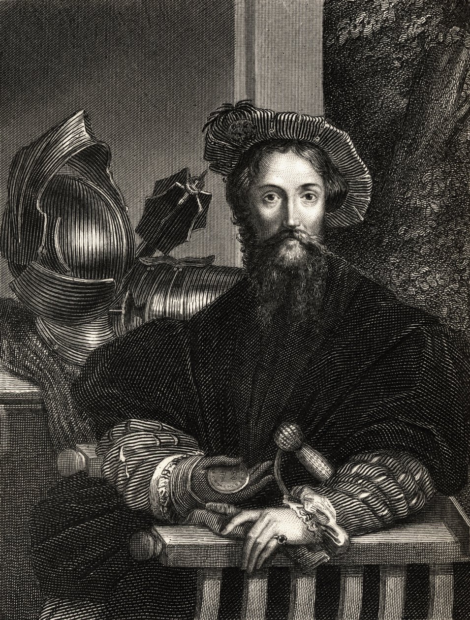 Christopher Columbus (1451-1506) (kaiverrus) tekijältä Parmigianino
