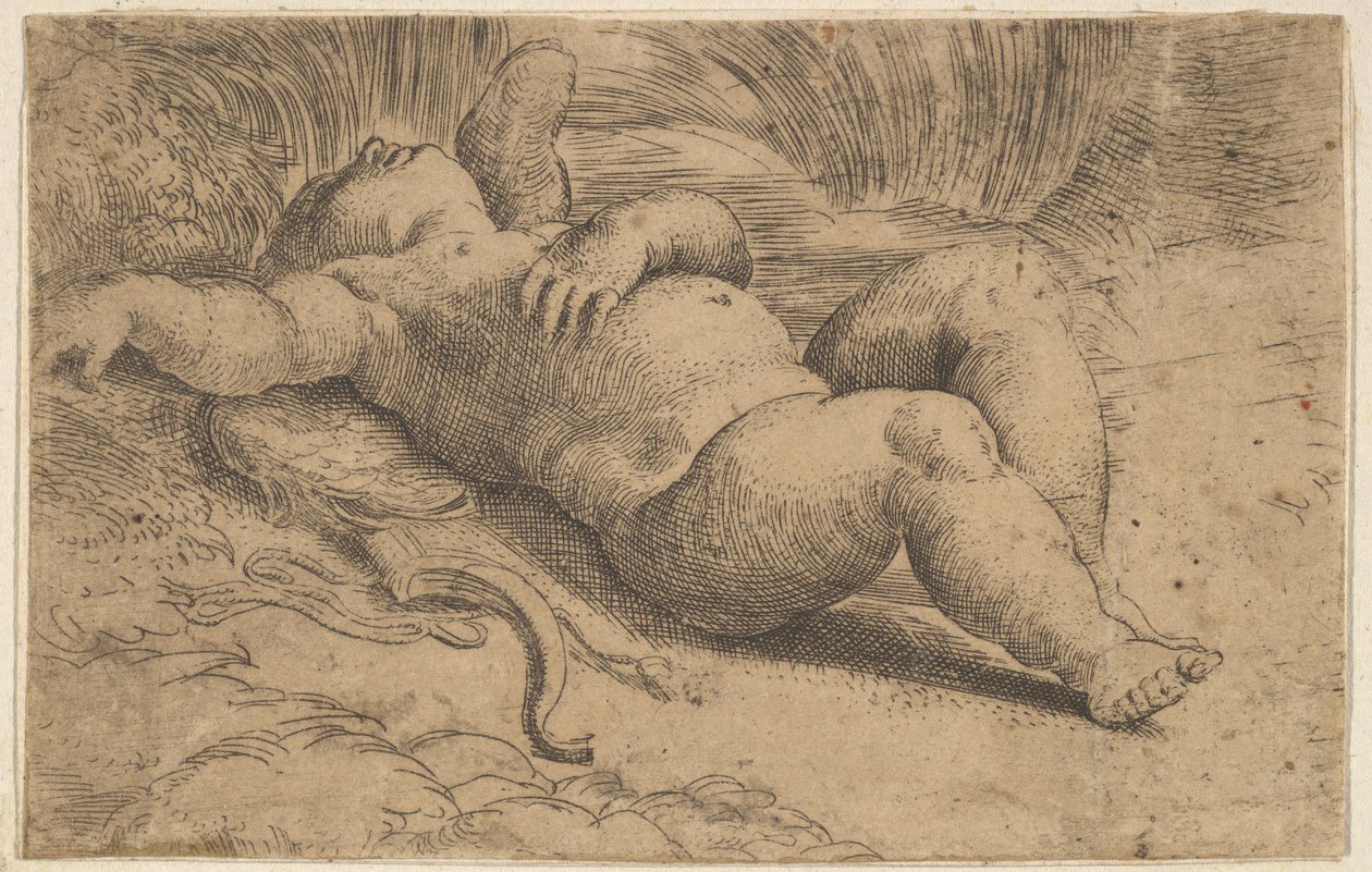 Cupid Sleeping, 1500-luku. tekijältä Parmigianino