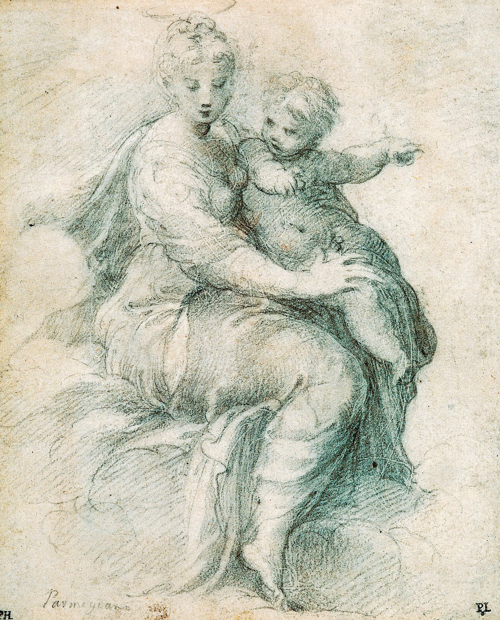 Madonna ja lapsi pilvissä, c1525. tekijältä Parmigianino