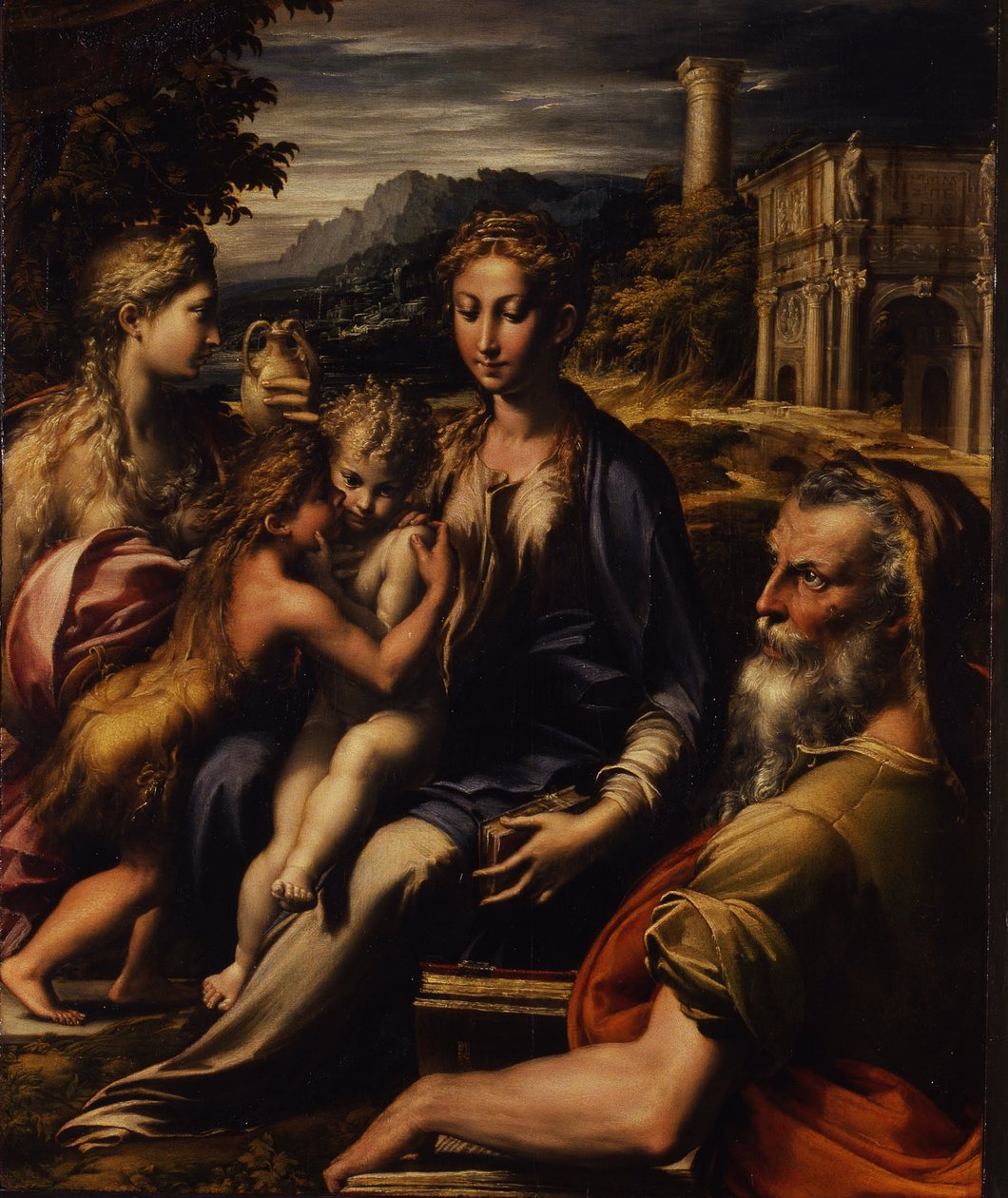 Madonna ja lapsi Pyhän Madonna di San Zaccarian kanssa, n. 1535 tekijältä Parmigianino