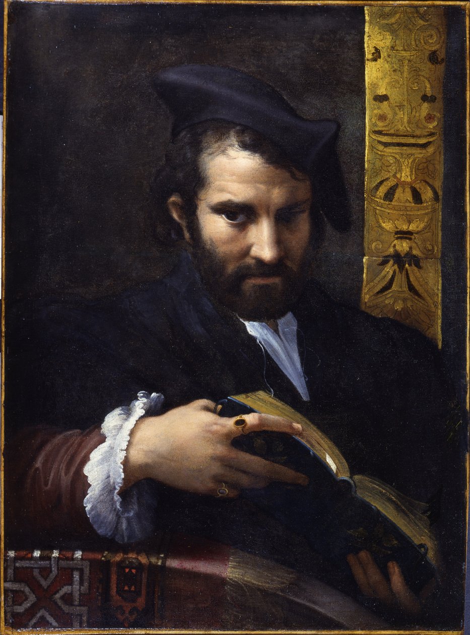 Muotokuva miehestä kirjan kanssa, n. 1524. tekijältä Parmigianino