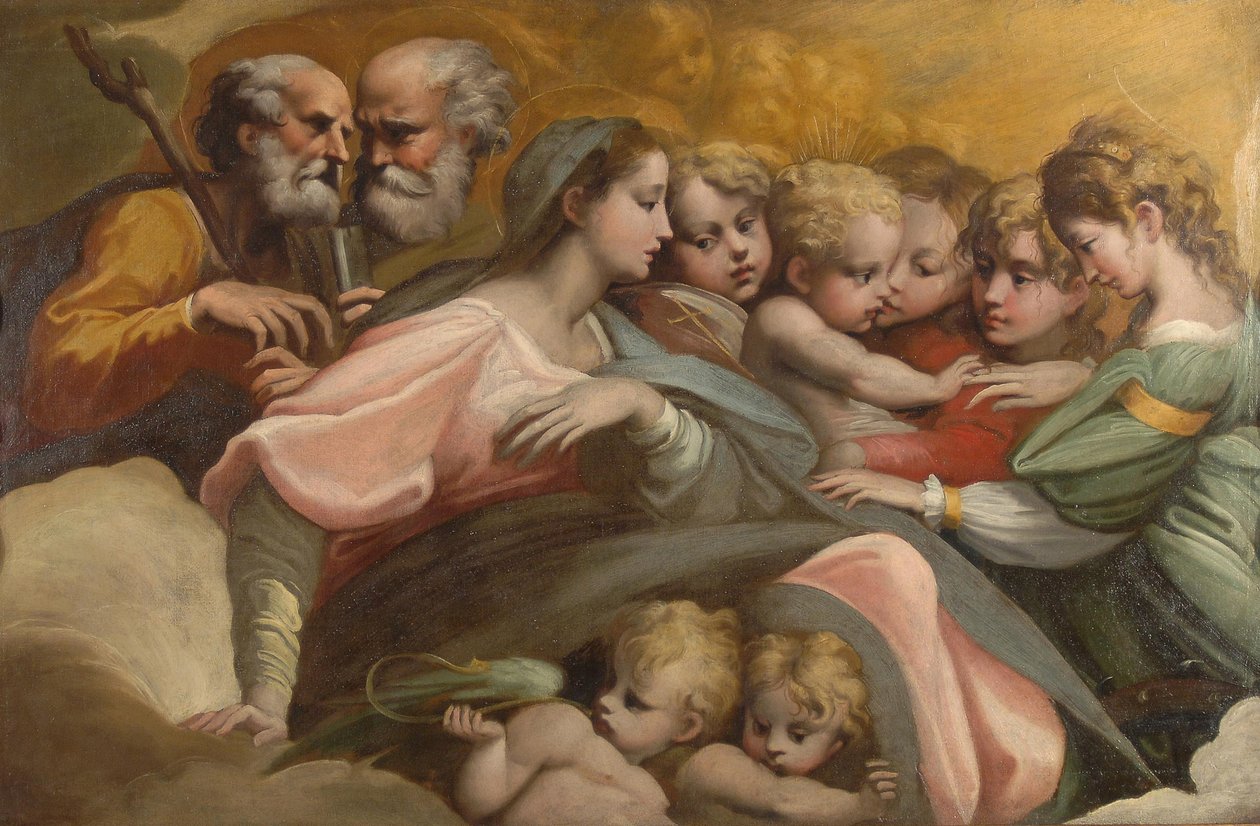Pyhän Katariinan mystinen häät, noin 1524 tekijältä Parmigianino