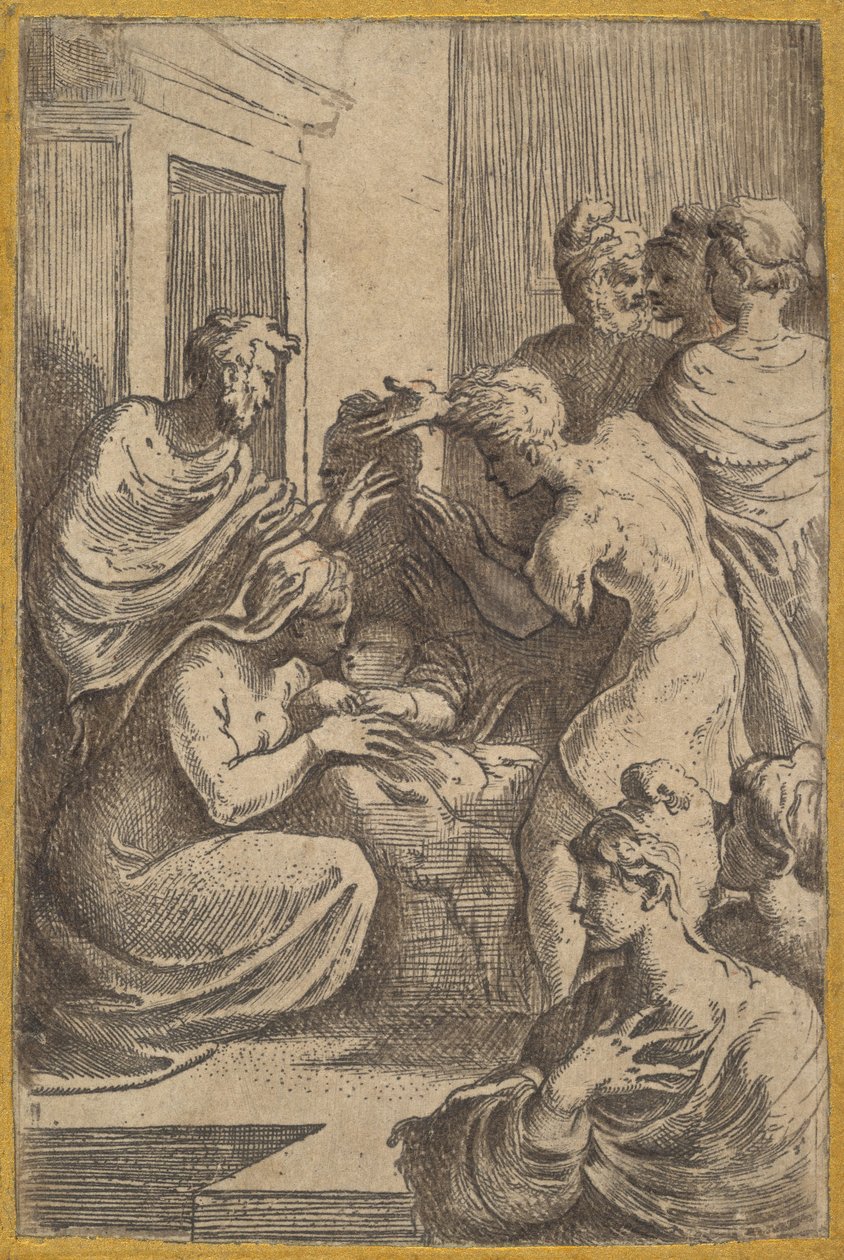 Syntymä, 1500-luku. tekijältä Parmigianino