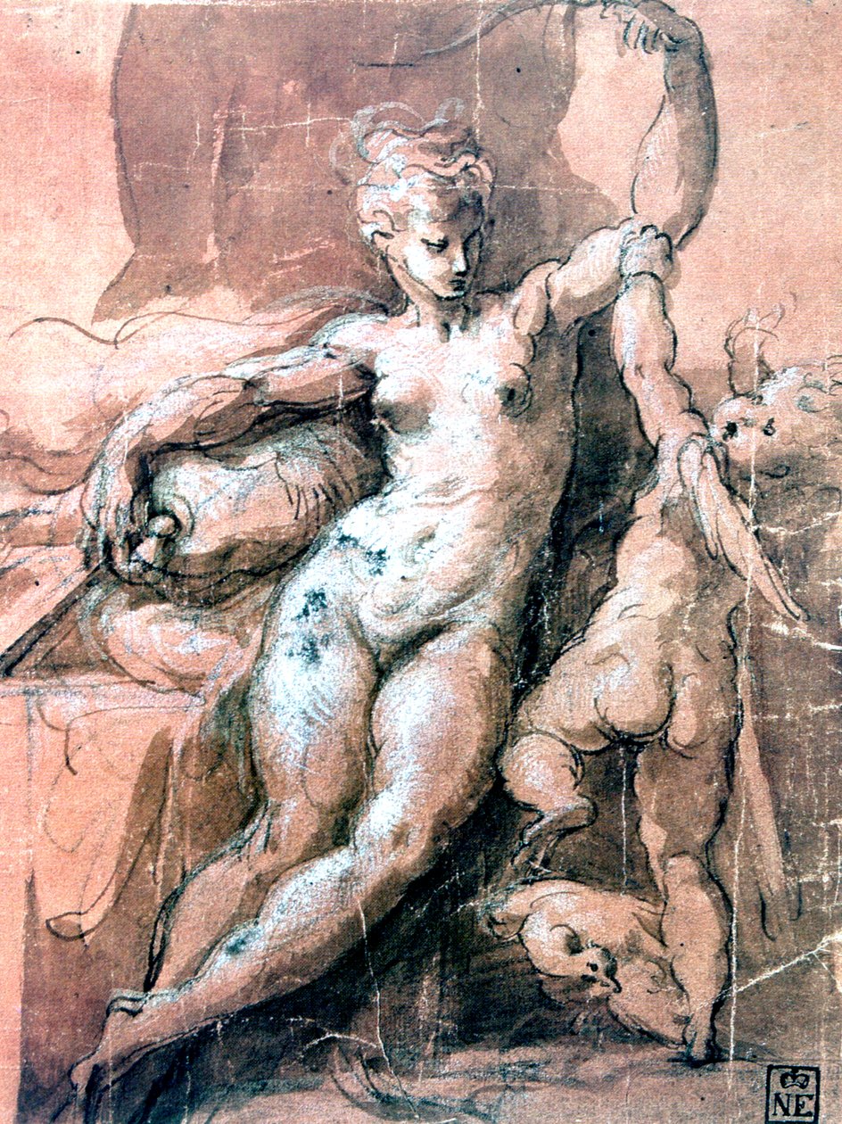 Venus ja lapsi, c1513-1540 tekijältä Parmigianino