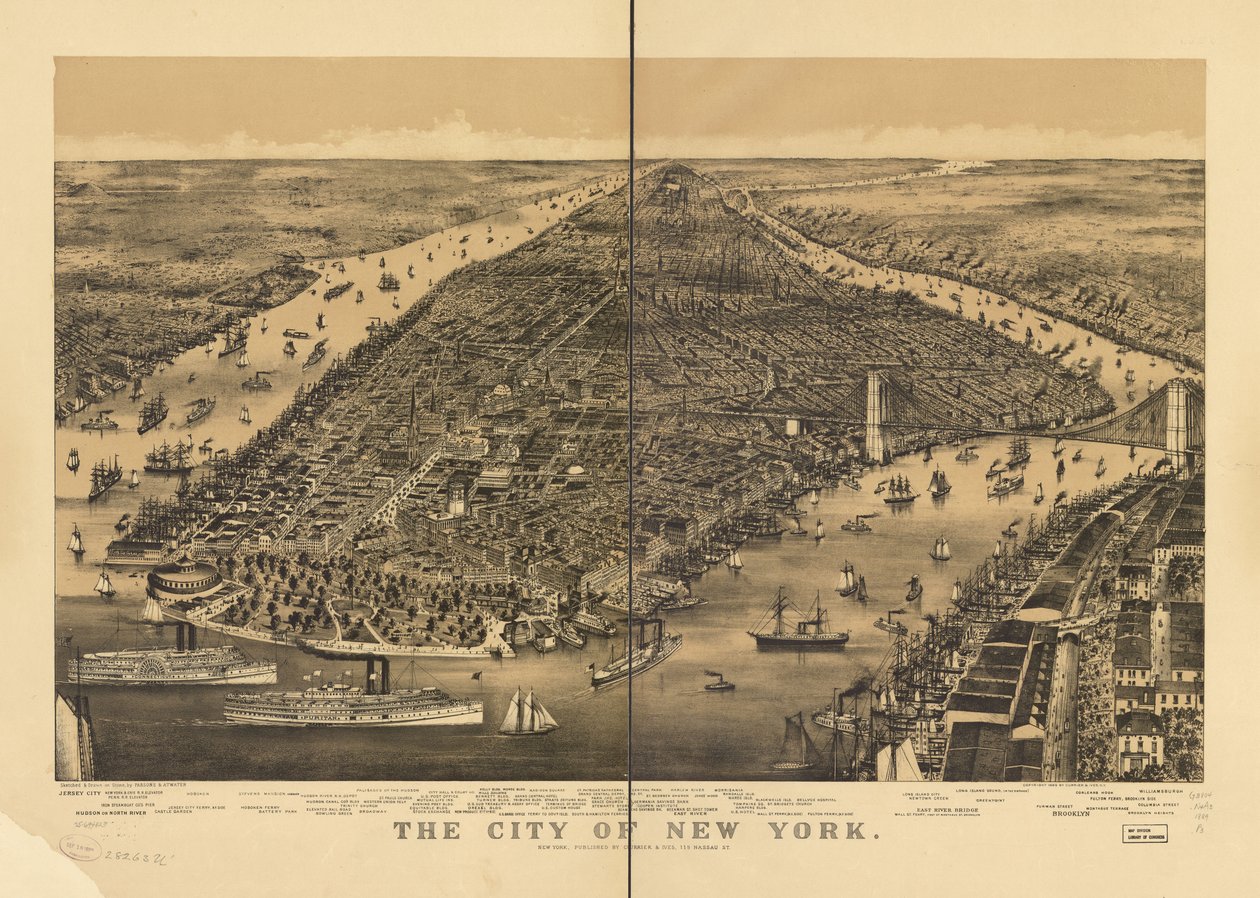 New Yorkin kaupunki tekijältä Parsons and Atwater; Currier and Ives